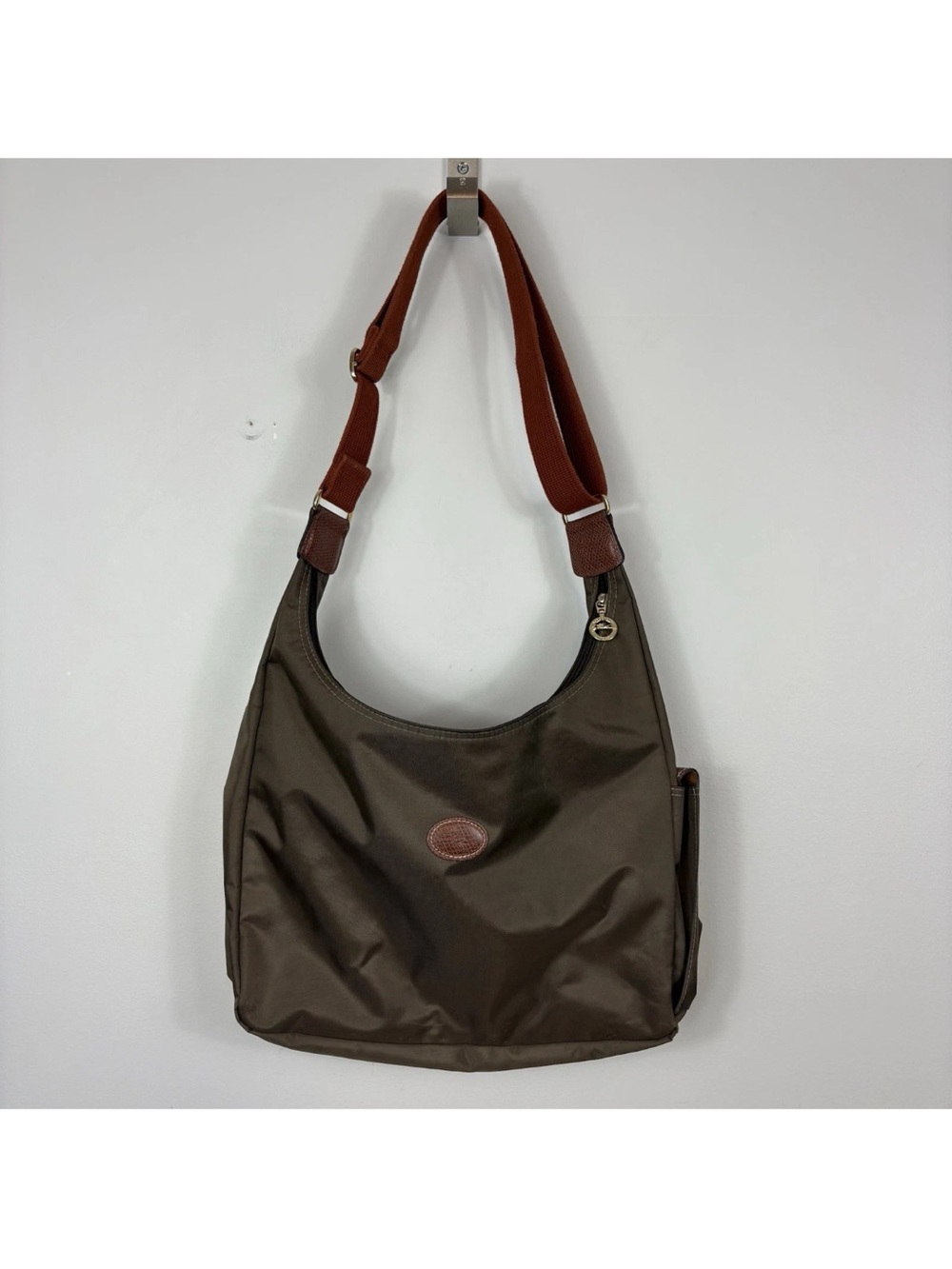 Longchamp Le Pliage Brown Nylon Hobo Bag